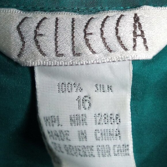 Vintage Selecca Silk Button Shirt Teal - Picture 3 of 6